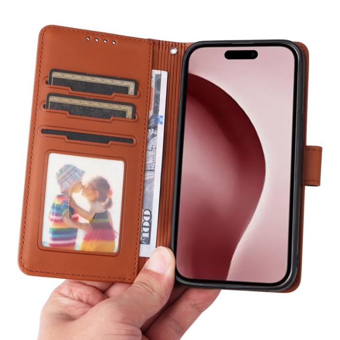 BETOPNICE - BETOPNICE iPhone 16 Pro Plånboksfodral - Avtagbart Konstläder - Brun