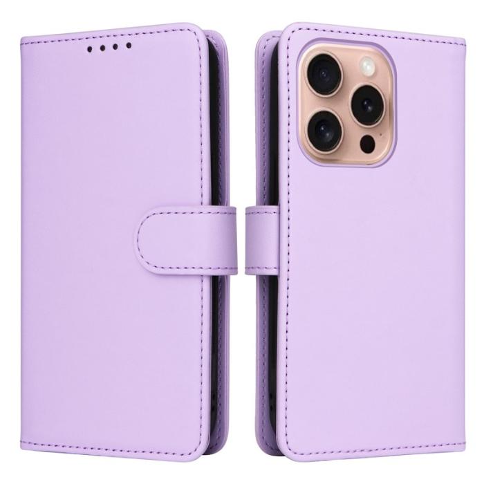 BETOPNICE - BETOPNICE iPhone 16 Pro Plånboksfodral - Avtagbart Konstläder - Lila