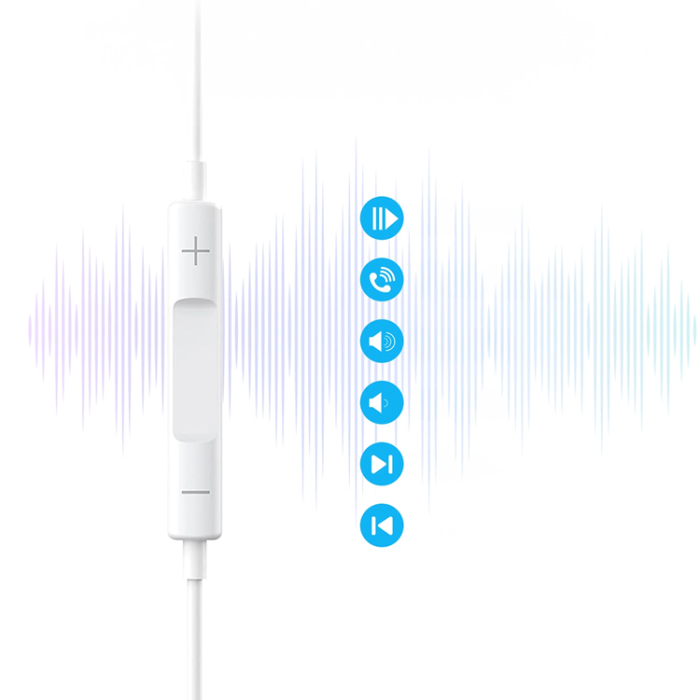 Choetech - Choetech In-Ear Hörlurar USB-C 1.2m OC-A012 - Vit