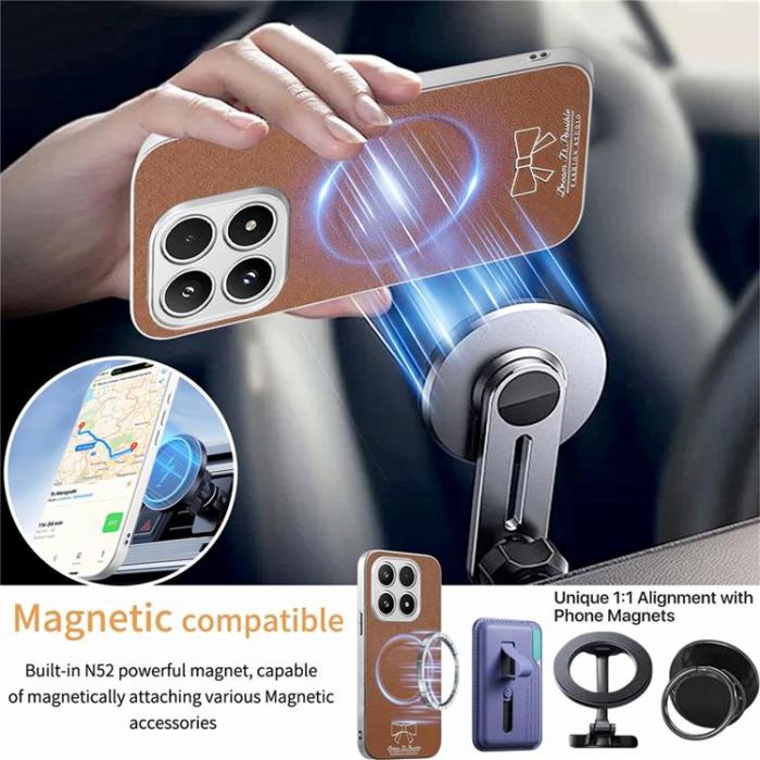 A-One Brand - Mobilskal för Xiaomi 17 Magnetisk PU-läder Butterfly Bow Pattern