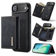 DG.MING - DG.MING iPhone Air Konstl&auml;der Pl&aring;nboksfodral Kickstand PU - Svart