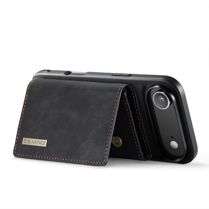 DG.MING - DG.MING iPhone Air Konstläder Plånboksfodral Kickstand PU - Svart