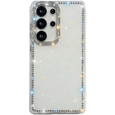 OEM - Mobilskal till Samsung Galaxy S26 Ultra Rhinestone Glitter TPU + PC Glitter Vit