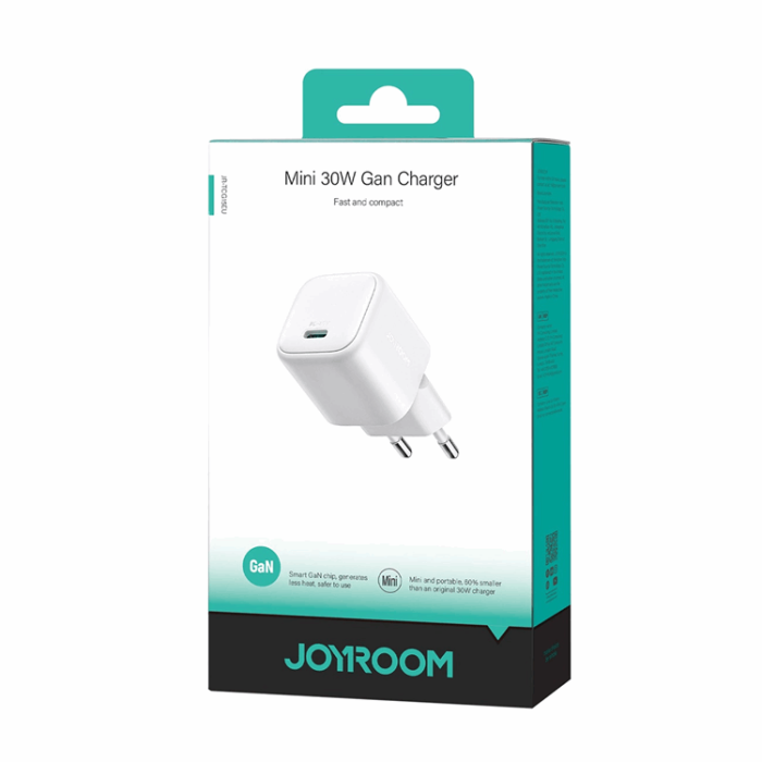 Joyroom - Joyroom Mini Snabbladdare 30W GaN USB-C - Vit