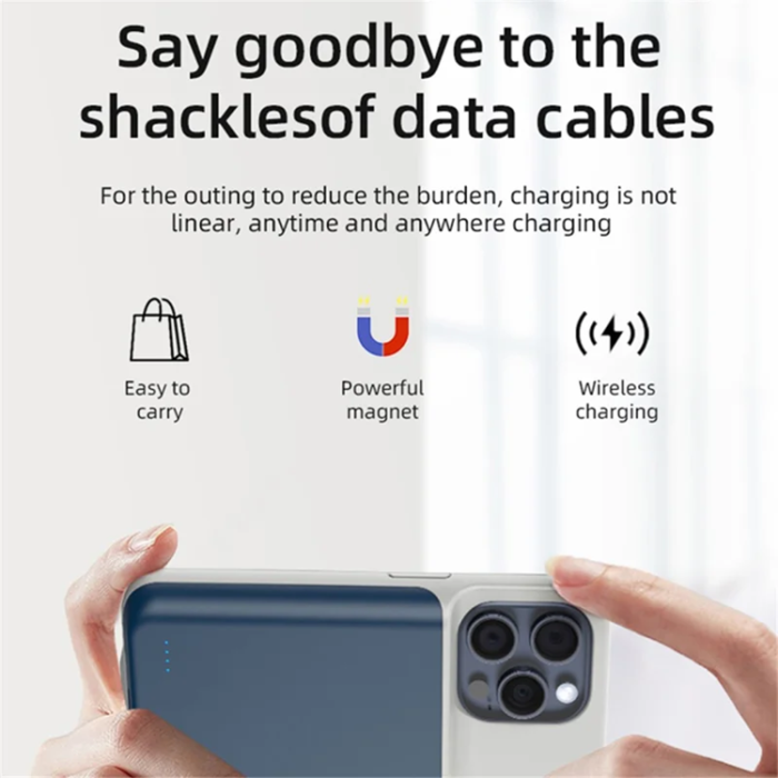 A-One Brand - iPhone 15 Batteriskal 6800mAh - Blå