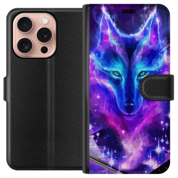 iSecrets - Plånboksfodral till Apple iPhone 16 Pro med Neon Varg