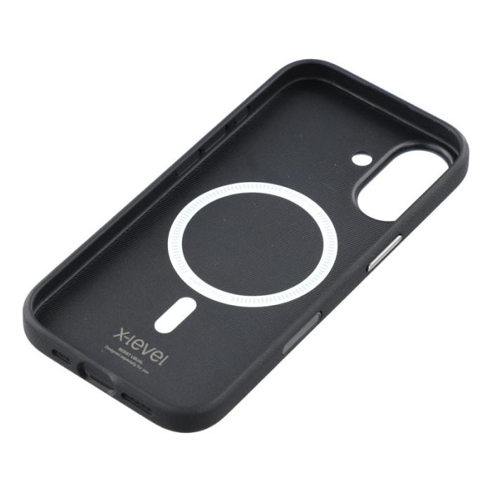 X-Level - X-LEVEL Mobilskal till iPhone 17 MagSafe PU Läder Hård PC Svart