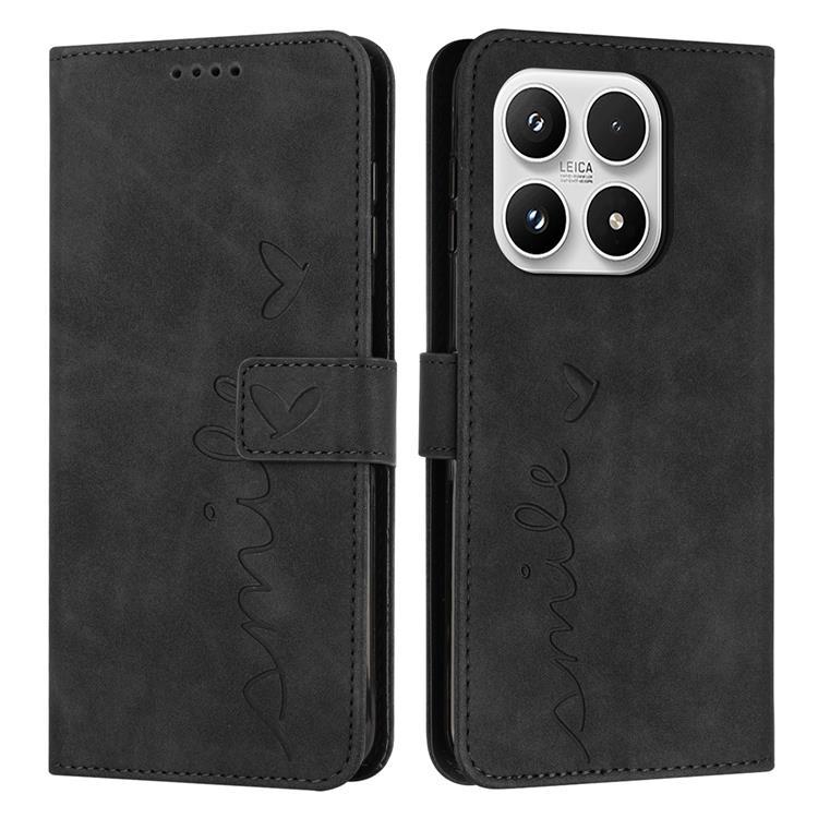 Xiaomi 17 Konstläder Plånboksfodral Imprinted Heart Pattern (Svart) | 2353 | AlltMobil