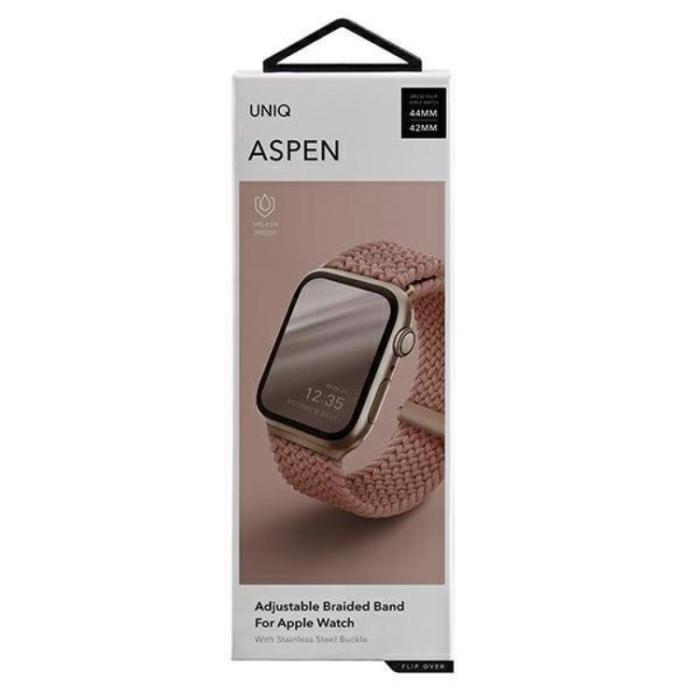 UNIQ - UNIQ Apple Watch 2/3/4/5/6/7/SE (42/44/45mm) Armband Braided - Rosa