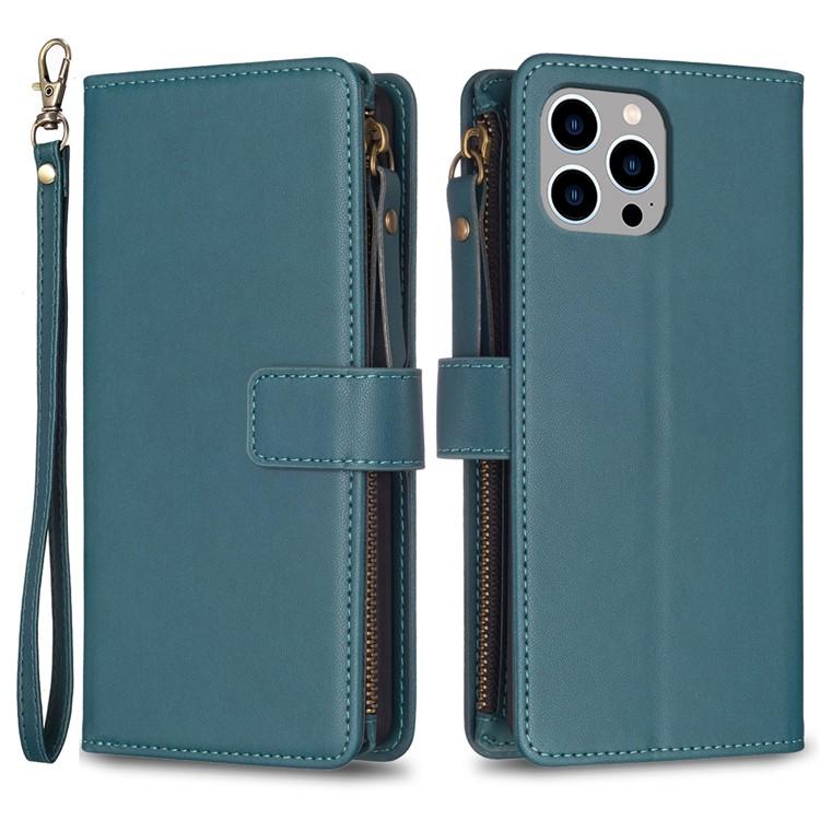 iPhone 15 Pro Max Plånboksfodral Zipper Flip - Grön | 2353 | AlltMobil