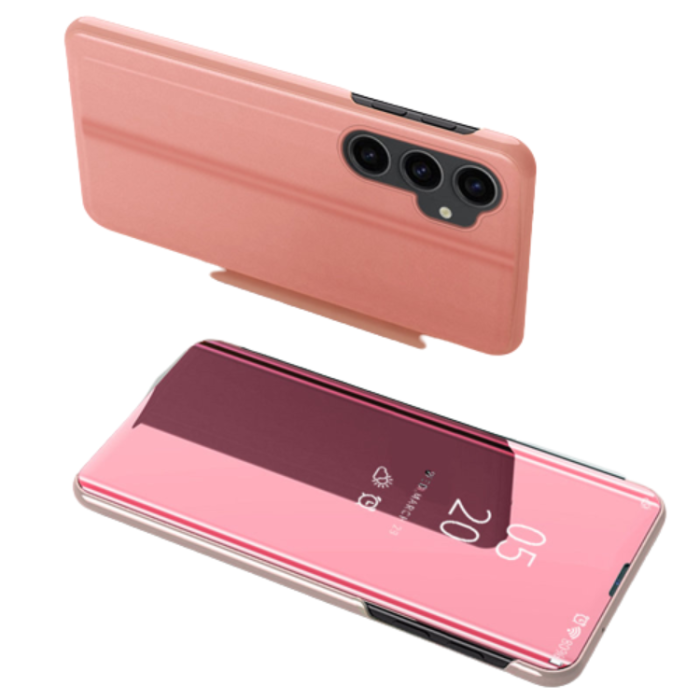 OEM - Galaxy S23 FE Mobilfodral Clear View Flip - Rosa