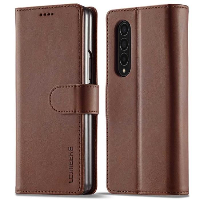 LC.imeeke - LC.IMEEKE Galaxy Z Fold 4 Plånboksfodral Shockproof Magnetic - Brun