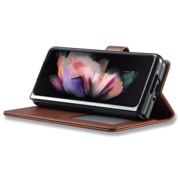 LC.imeeke - LC.IMEEKE Galaxy Z Fold 4 Plånboksfodral Shockproof Magnetic - Brun
