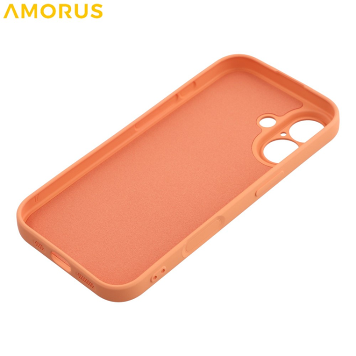 Amorus - AMORUS iPhone 17 Mobilskal Precise Cutouts TPU Fiber - Orange