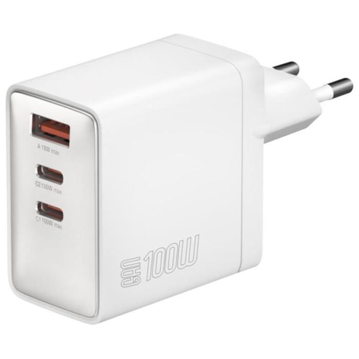 4smarts - 4smarts Snabbladdare 100W 2xUSB-C 1xUSB-A Pocket GaN - Vit