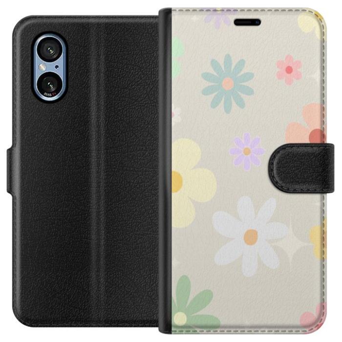 iSecrets - Plånboksfodral till Sony Xperia 10 VI med fejdande blommor