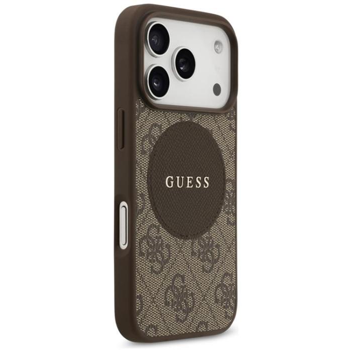 Guess - Guess iPhone 17 Pro Mobilskal MagSafe 4G Circle Classic Logo - Brun