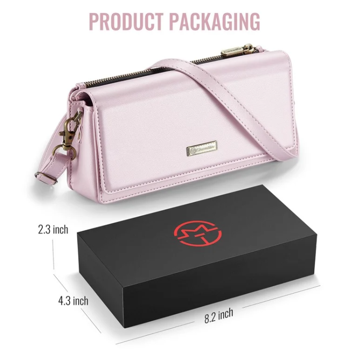 Caseme - CASEME Crossbody Väska RFID Blocking Me30 Max Läder - Rosa