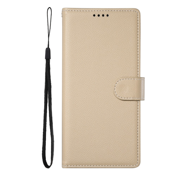 A-One Brand - Galaxy A17/A26 Plånboksfodral Litchi Läder Magnetic - Apricot