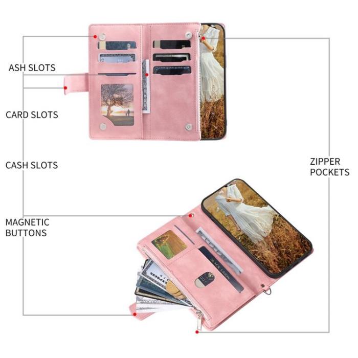 OEM - iPhone 14 Plus Plånboksfodral Rhombus - Rosa