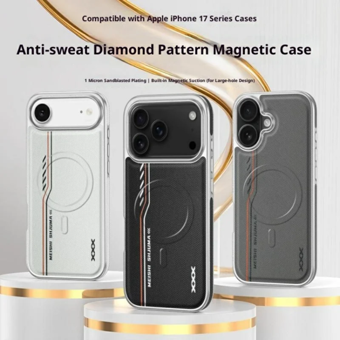 A-One Brand - iPhone 17 Pro Max Mobilskal Magsafe Diamond Texture - Svart