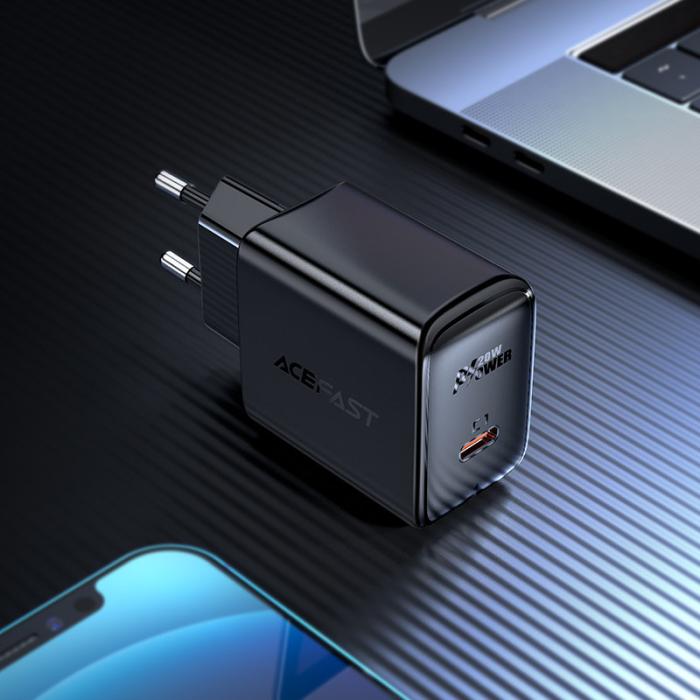 Acefast - Acefast Väggladdare USB-C 20W - Svart