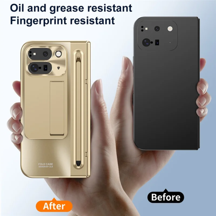 A-One Brand - Google Pixel 10 Pro Fold Mobilskal Kickstand Hinge PC - Guld