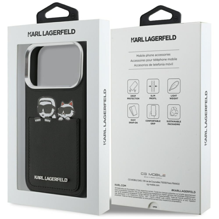 KARL LAGERFELD - Karl Lagerfeld Mobilskal För iPhone 17 Pro Karl & Choupette Print & Pocket