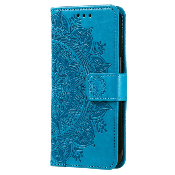 A-One Brand - Google Pixel 7A Plånboksfodral Imprinted Mandala Flower - Blå