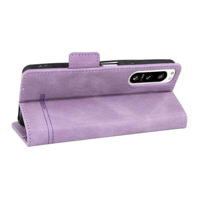 UTGATT1 - Sony Xperia 5 IV Plånboksfodral Decor Magnetic Clasp - Lila