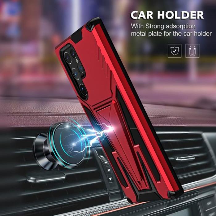 OEM - V-Shaped Kickstand Skal Galaxy S22 Plus - Röd