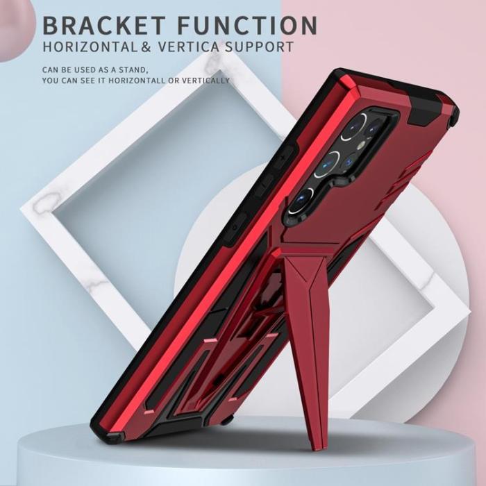 OEM - V-Shaped Kickstand Skal Galaxy S22 Plus - Röd
