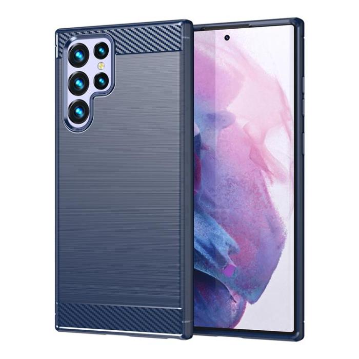 OEM - Galaxy S23 Ultra Skal Carbon Silicone Flexible - Blå