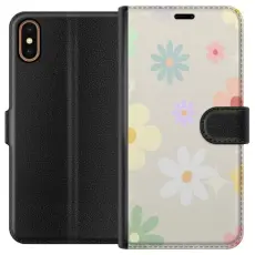 Gustaf - Pl&aring;nboksfodral till Apple iPhone X med fejdande blommor