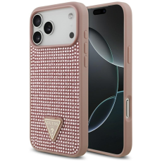 Guess - Guess iPhone 17 Pro Max Mobilskal Rhinestone Triangle Logo - Rosa