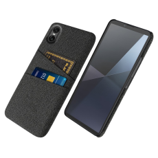 A-One Brand - Sony Xperia 10 VII Mobilskal med Dual Kortfack Tyg + PC - Svart