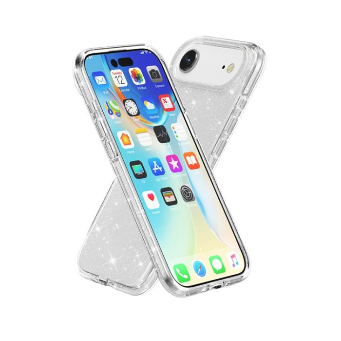 A-One Brand - iPhone Air Mobilskal Glittrande Puderglitter - Vit