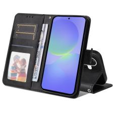 OEM - Samsung Galaxy A37 Pl&aring;nboksfodral Konstl&auml;der - Svart
