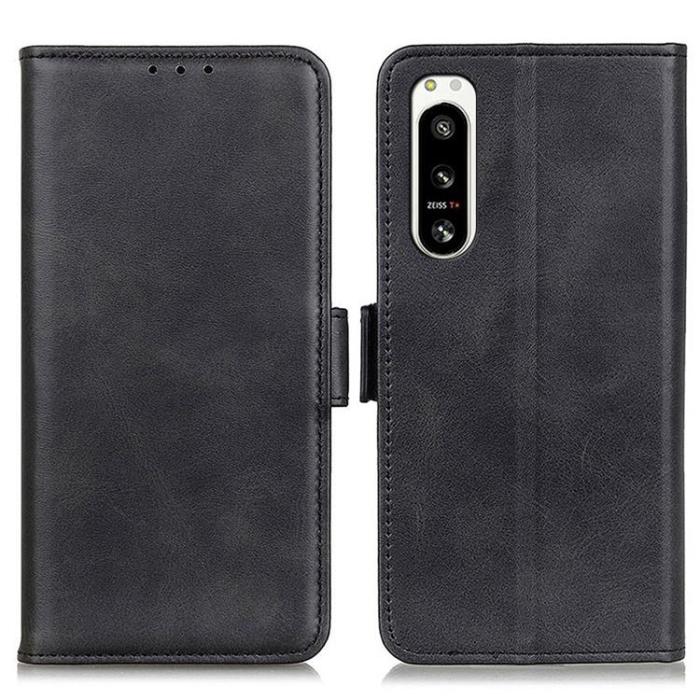 A-One Brand - Sony Xperia 5 IV Plånboksfodral PU Läder - Svart