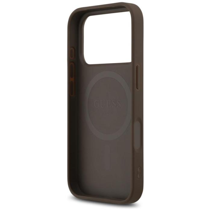 Guess - Guess iPhone 17 Pro Mobilskal MagSafe 4G Printed Stripes - Brun