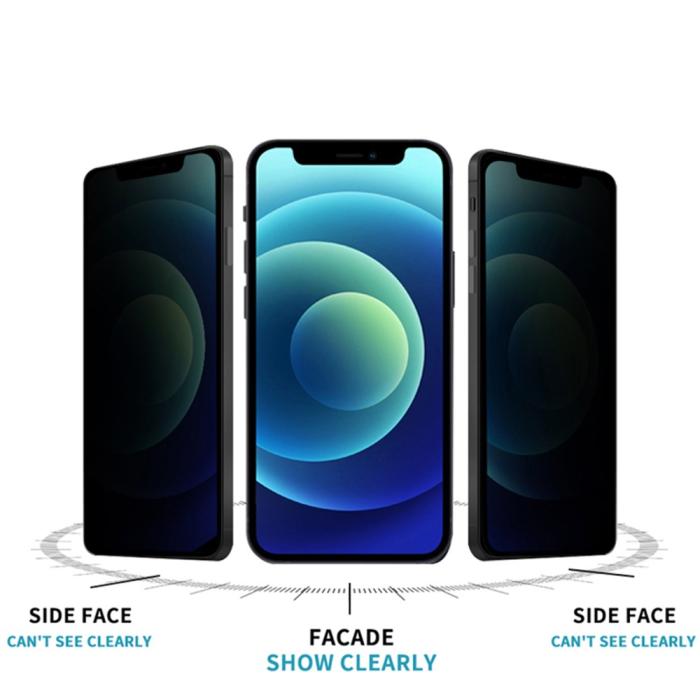 Mocolo - MOCOLO Privacy Härdat Glas Skärmskydd iPhone 13 & 13 Pro - Svart