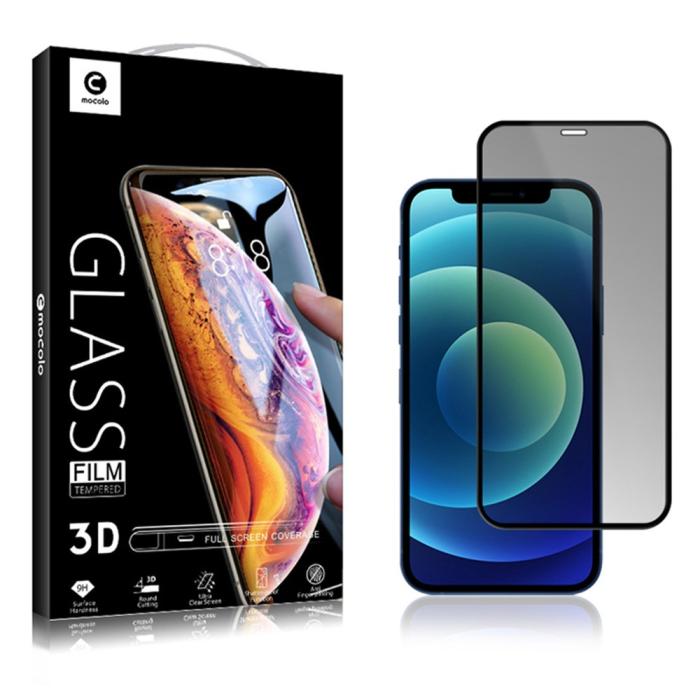 Mocolo - MOCOLO Privacy Härdat Glas Skärmskydd iPhone 13 & 13 Pro - Svart