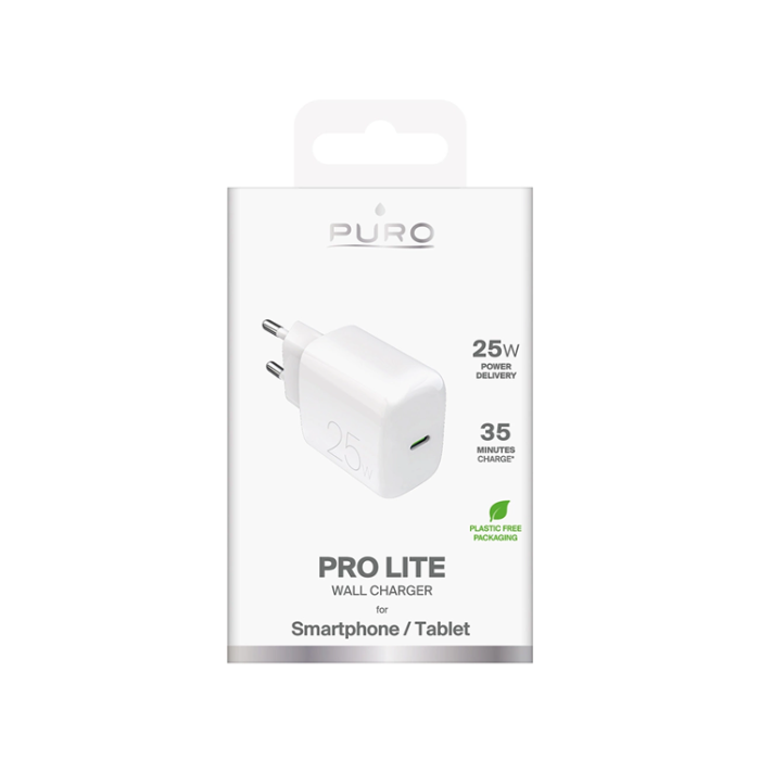 Puro - Puro Snabbladdare 25W USB-C Daily Prolite PD - Vit