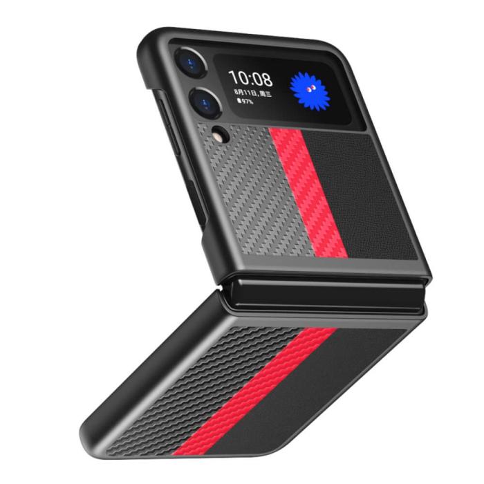 A-One Brand - Carbon mobilskal till Samsung Galaxy Z Flip 3 - Röd
