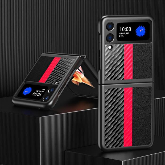 A-One Brand - Carbon mobilskal till Samsung Galaxy Z Flip 3 - Röd
