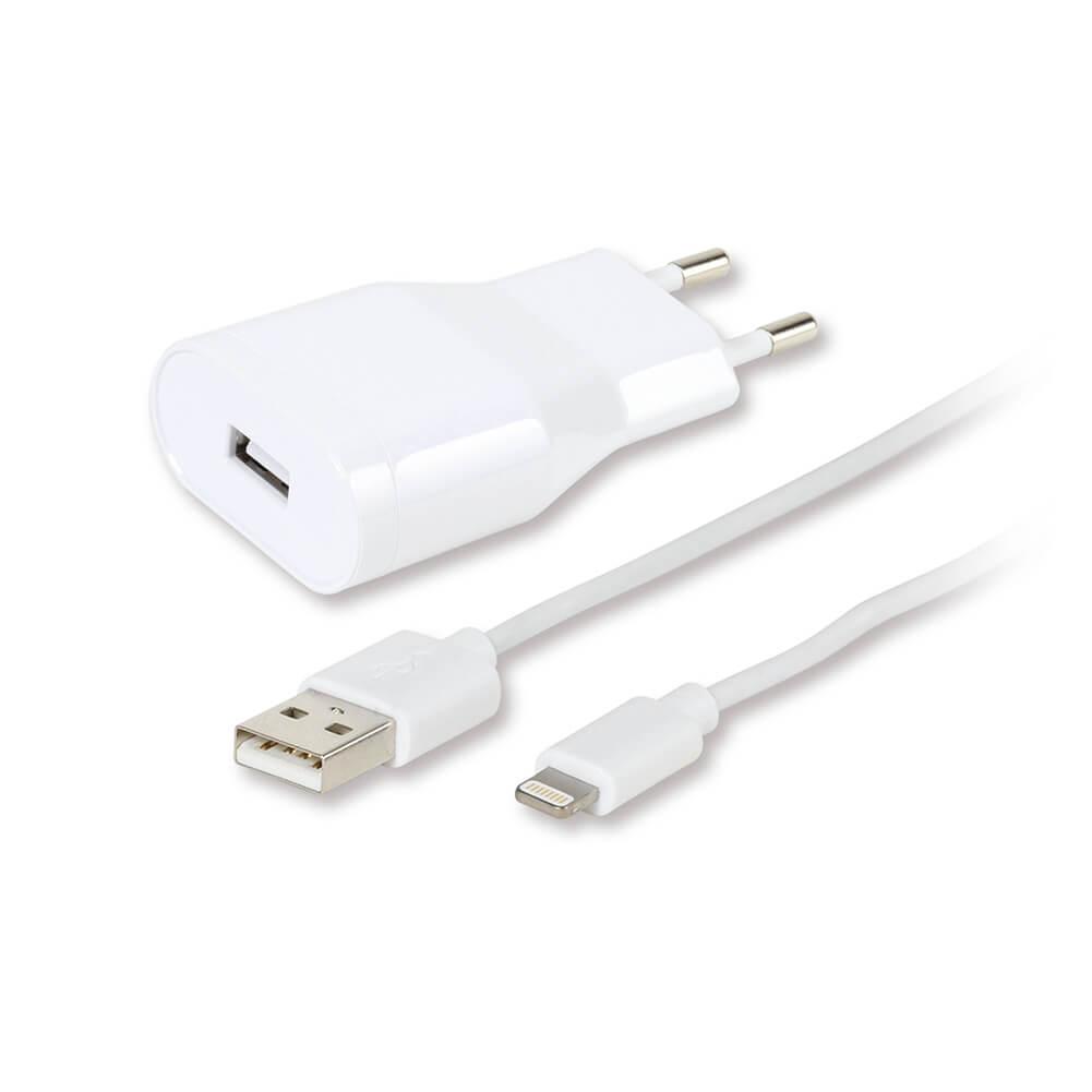 Vivanco USB Hemladdare + lightningkabel 2.4A Vit | 264 | AlltMobil