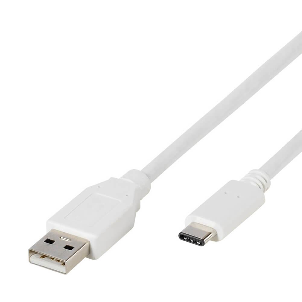 Vivanco USB-C/USB-A 2.0 kabel 1.2m Vit