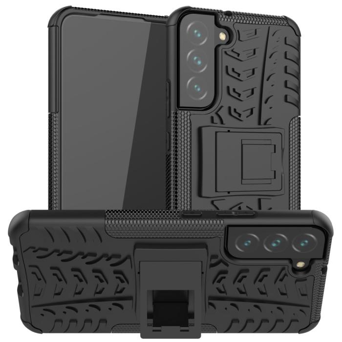 OEM - Tire Texture Kickstand Skal Galaxy S22 5G - Svart