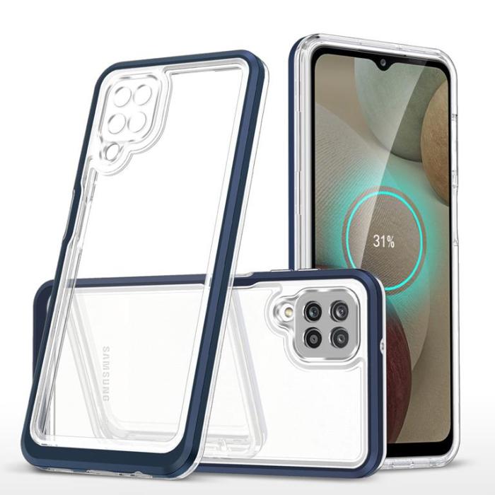OEM - Galaxy A22 4G Skal Clear 3in1 - Blå