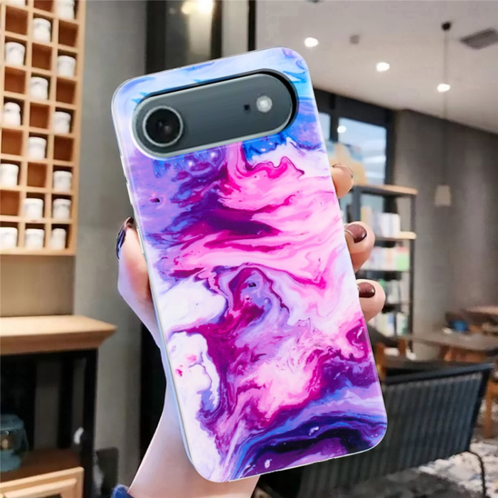 A-One Brand - iPhone Air Mobilskal Marble Pattern Painted TPU - Rosa